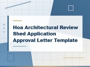 Hoa Architectural Review: Shed Approval Letter Template